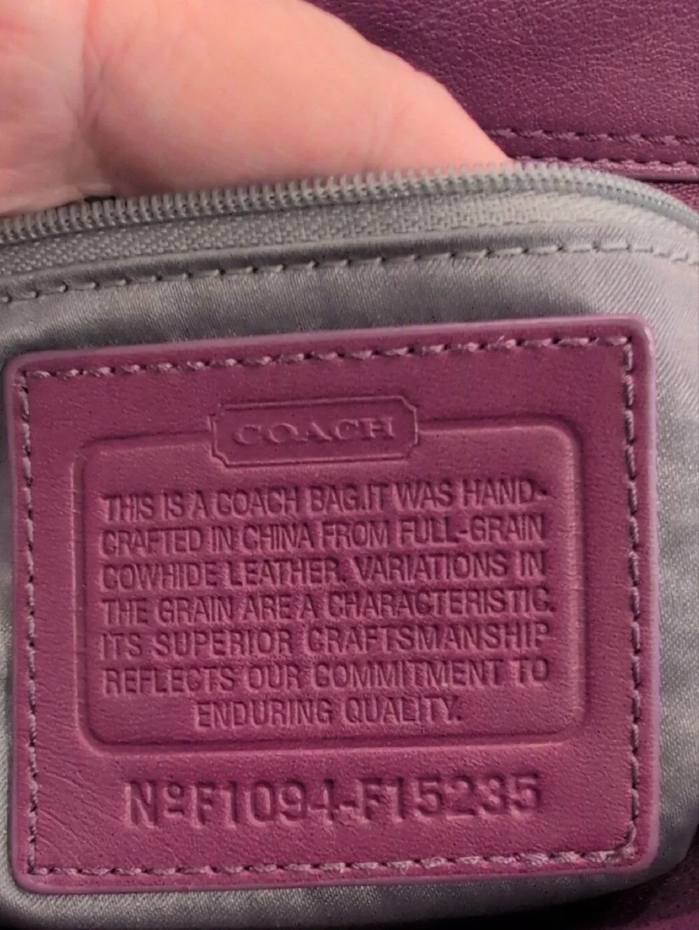 COACH Zoe Purple Glove-tanned Leather Studded Shoulder Bag